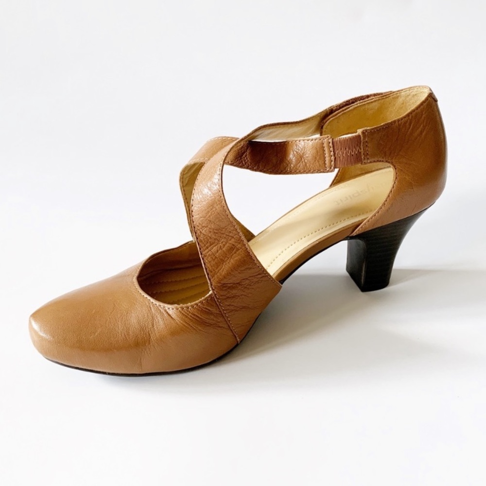 Easy Spirit ‘Rovana’ Camel Double Strap Heels 10W